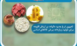 تعیین نرخ جدید مالیات بر ارزش افزوده برای تولید و واردات برخی کالاهای اساسی