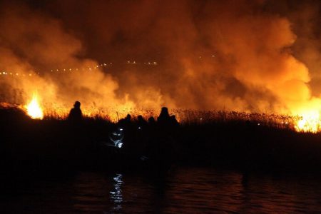 مهار آتش سوزی در پارک‌ ملی دریاچه ارومیه