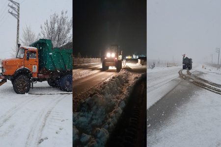 برف روبی یک هزار و ٧۴ کیلومتر از محورهای مواصلاتی آذربایجان غربی