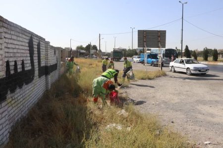 حاشیه جاده سرو ارومیه پاکسازی شد