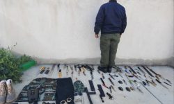 کشف انواع سلاح سرد از محل اختفا در بوکان