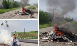 جلوگیری از آلودگی هوا با اطفای سریع آتش زباله در ارومیه