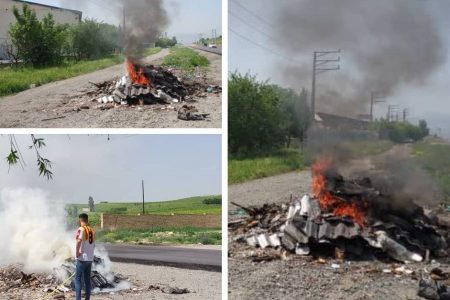 جلوگیری از آلودگی هوا با اطفای سریع آتش زباله در ارومیه