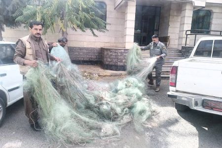 جمع‌آوری ۱۷۰۰ متر تور صیادی غیرمجاز از سد چپرآباد اشنویه
