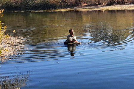 کشف ۴۰۰ متر تور صید غیرمجاز در رودخانه زرینه‌رود شاهین دژ