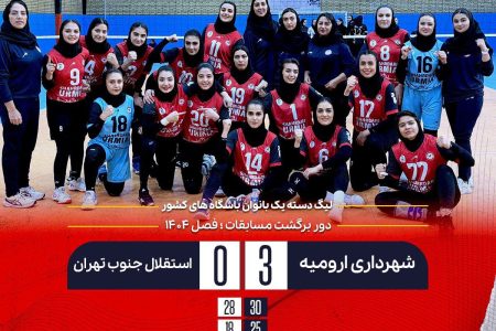 شهرداری ارومیه بدون شکست قهرمان مرحله مقدماتی لیگ دسته یک والیبال بانوان شد